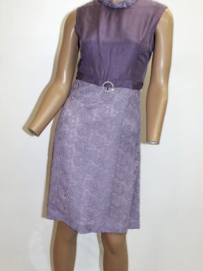 Hanshin13 Vintage Lilac 2 Piece w Sleeveless lace dress & Open Jacket Size S