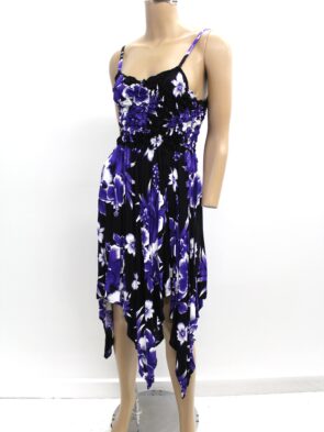 Unbranded Vintage Black Dress w Floral Print Size 5