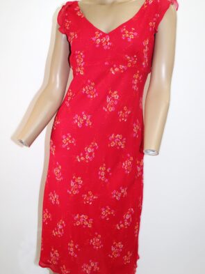 Ann Taylor Vintage Red Sheath Midi Dress Size 6