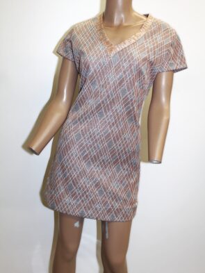 Andrea Gayle Vintage A-line Mini Dress w Geometric Pattern Size S