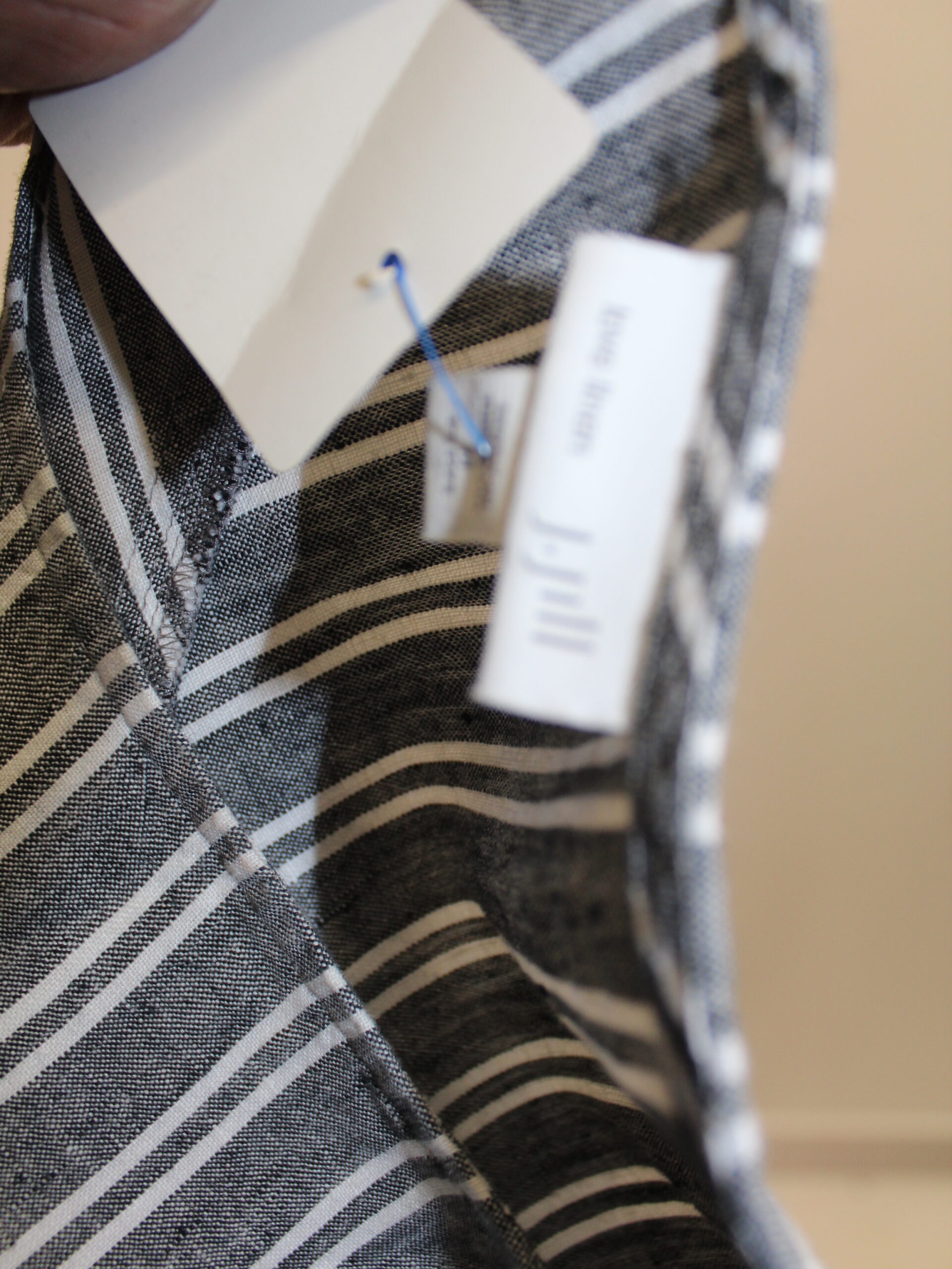 J Jill Love Linen Sleeveless Shift Dress, Gray Striped Size M - Image 5