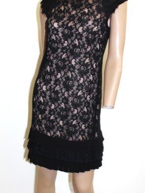 Jessica Simpson Vintage Two Piece Tan & Black Dress Size 2