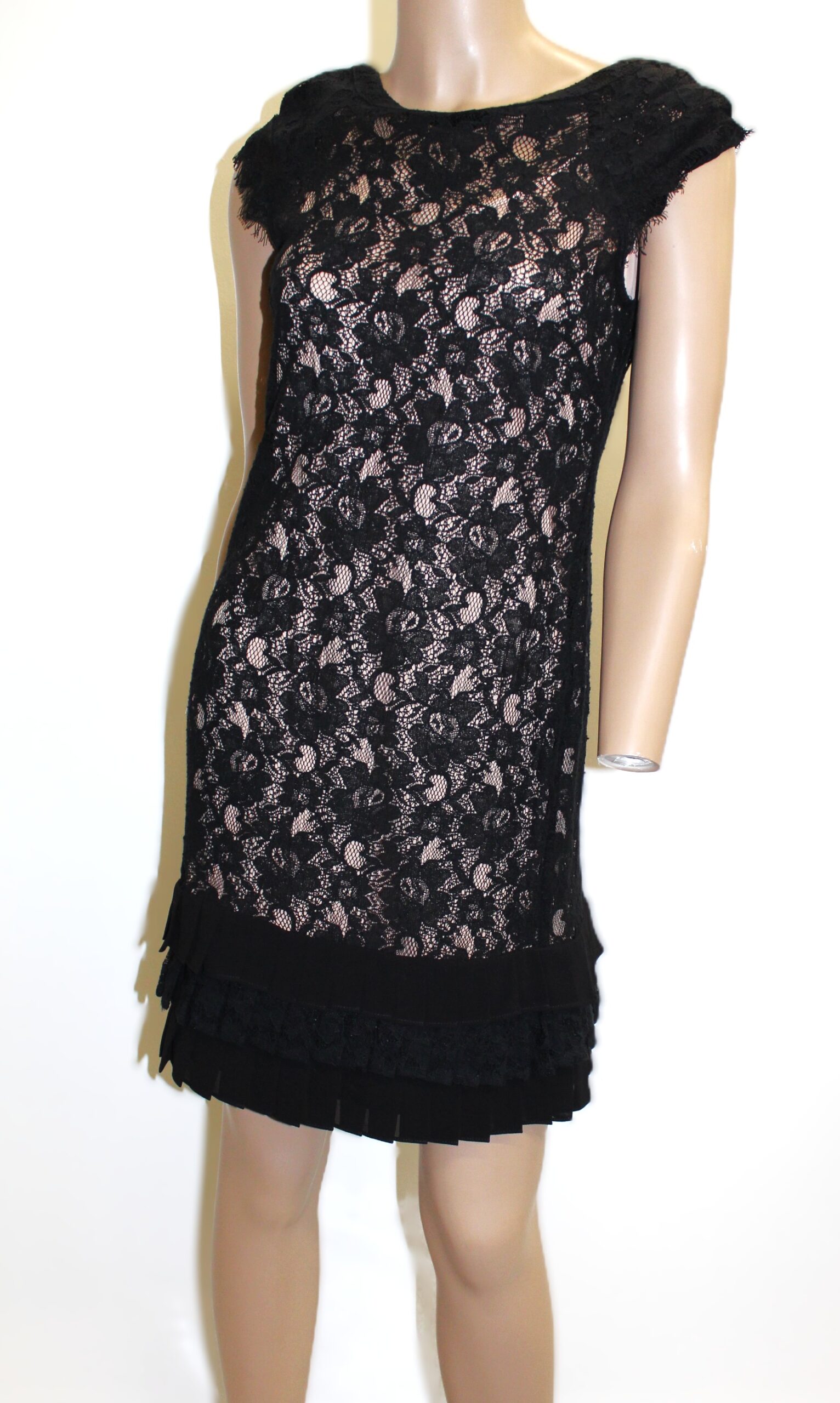 Jessica Simpson Vintage Two Piece Tan & Black Dress Size 2