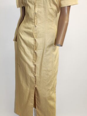 Maggy London Vintage Button Front Yellow Dress Size 6