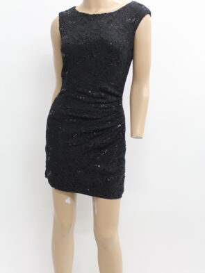Ralph Lauren Vintage Black Dress w Sequens and Texture Size 2