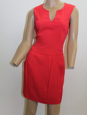 Theory Vintage Sleeveless Red Dress w Two Front Pockest Size S