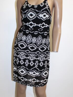 Staring at Stars Vintage Black & White Corchet Lined Spaghetting Strap Dress Size S
