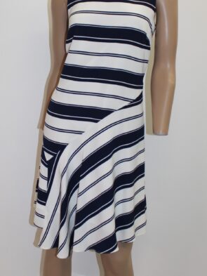 Halogen Vintage Dress w Horizontal Stripes Size XS
