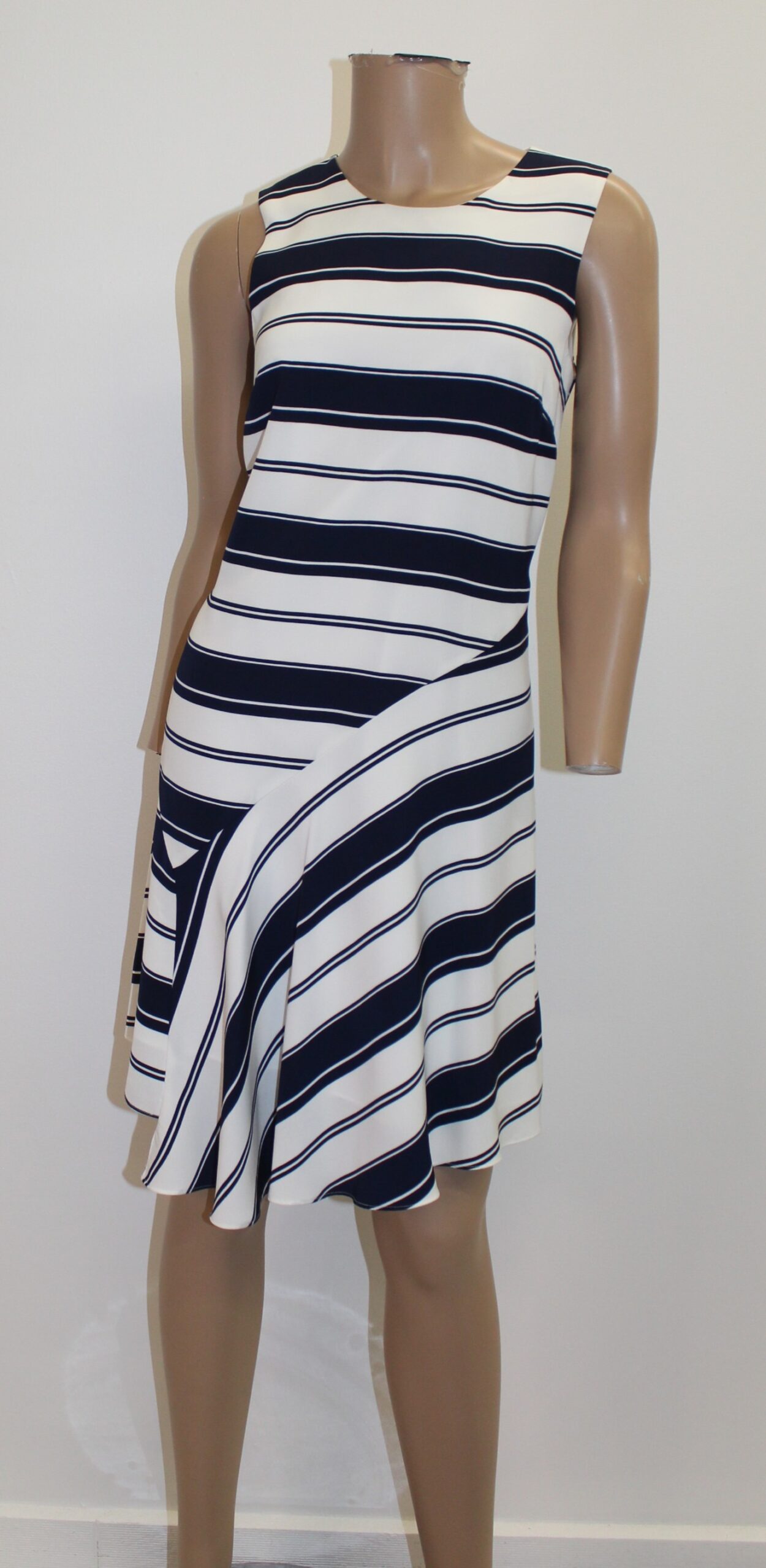 Halogen Vintage Dress w Horizontal Stripes Size XS