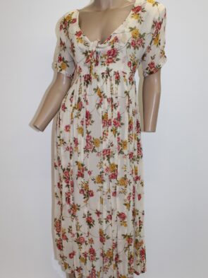 Nostalgia Vintage Long Dress w Floral Print and Pleated Skirt Size 9/10