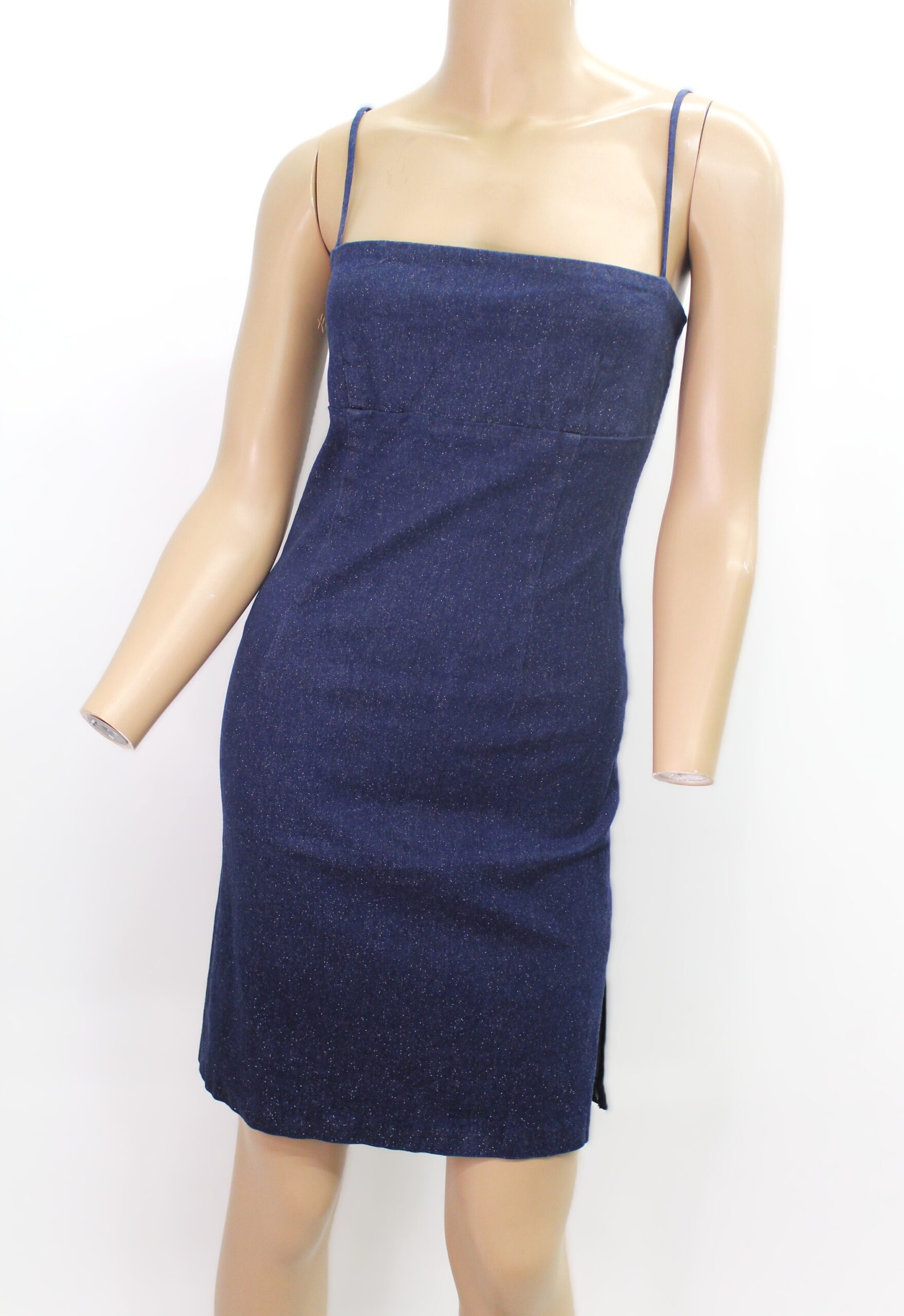 Sky David Park Vintage Sleeveless Fitted Denim Dress Size P