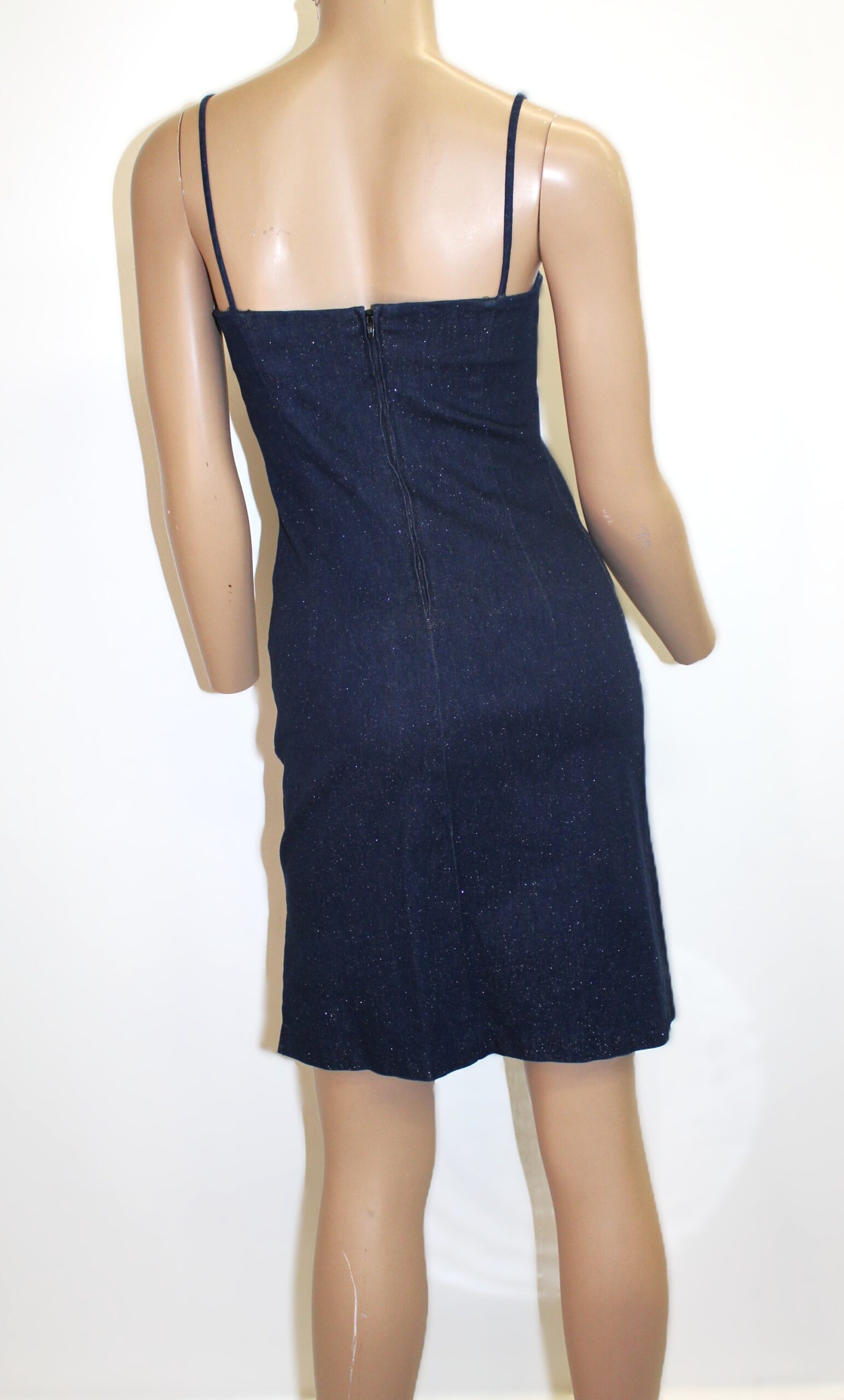 Sky David Park Vintage Sleeveless Fitted Denim Dress Size P - Image 3
