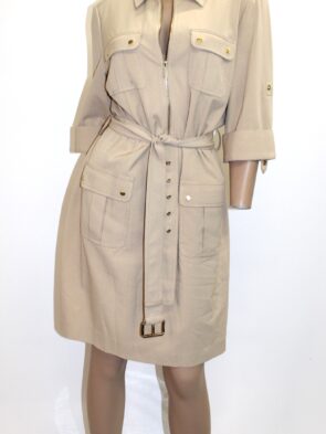 Michael Kors Vintage Dress w Belt & Zipper Front Size L