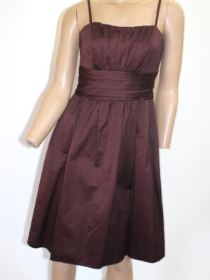David's Bridal Brown Dress w Pleated Bodice Size 4