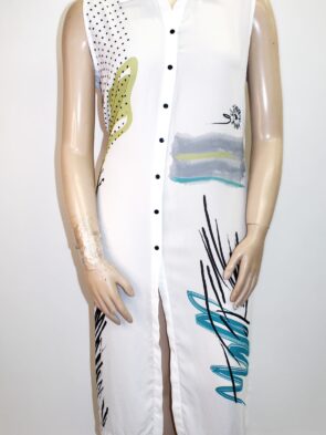 Colcezza Vintage  Sleevless Dress w Abstract Art Desing Size XL