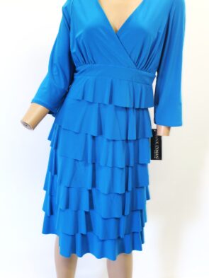 Frank Lyman Vintage Tiered Ruffled Blue Dress Size 12