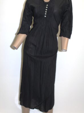Orientique Vintage Sheer Long Black Dress size S