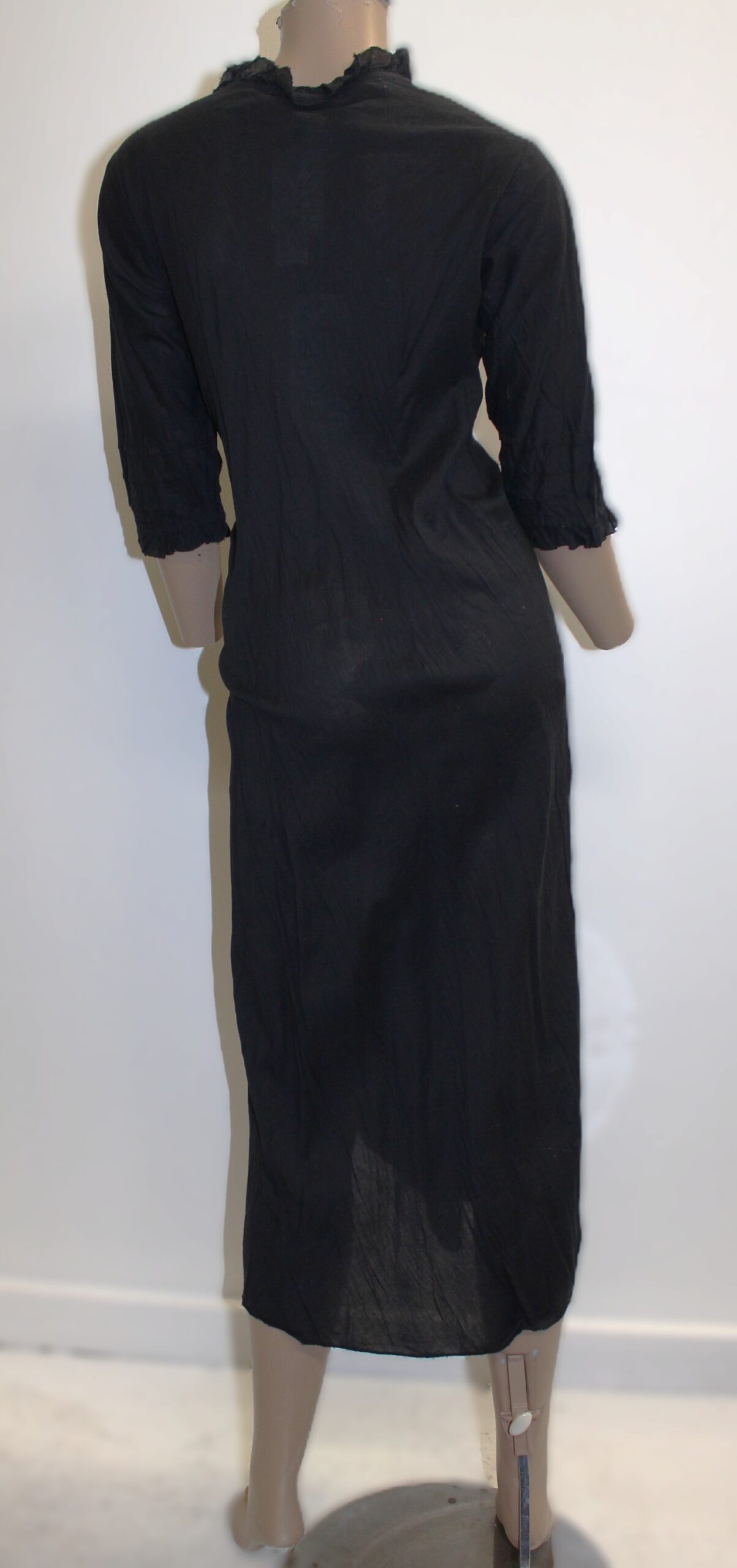 Orientique Vintage Sheer Long Black Dress size S - Image 3