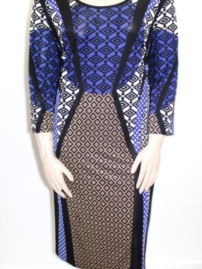 Monroe & Main Midi Pencil Dress w Goemetric Patern & Scoop Neck Size 3X