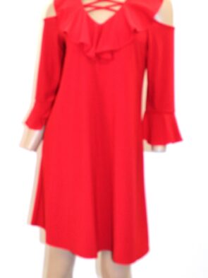 Spense Vintage Red Cold Shoulder Dress Size S