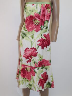 Ann Taylor Vintage 100% Silk Floral Print A-Line Dress Size 12