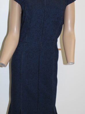 Adrianna Papell Vintage Blue Dress w Bead Collar Design Size 12