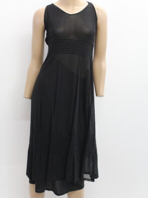 Eileen Fisher Black Sleeveless Dress w Detachable Lining Size S