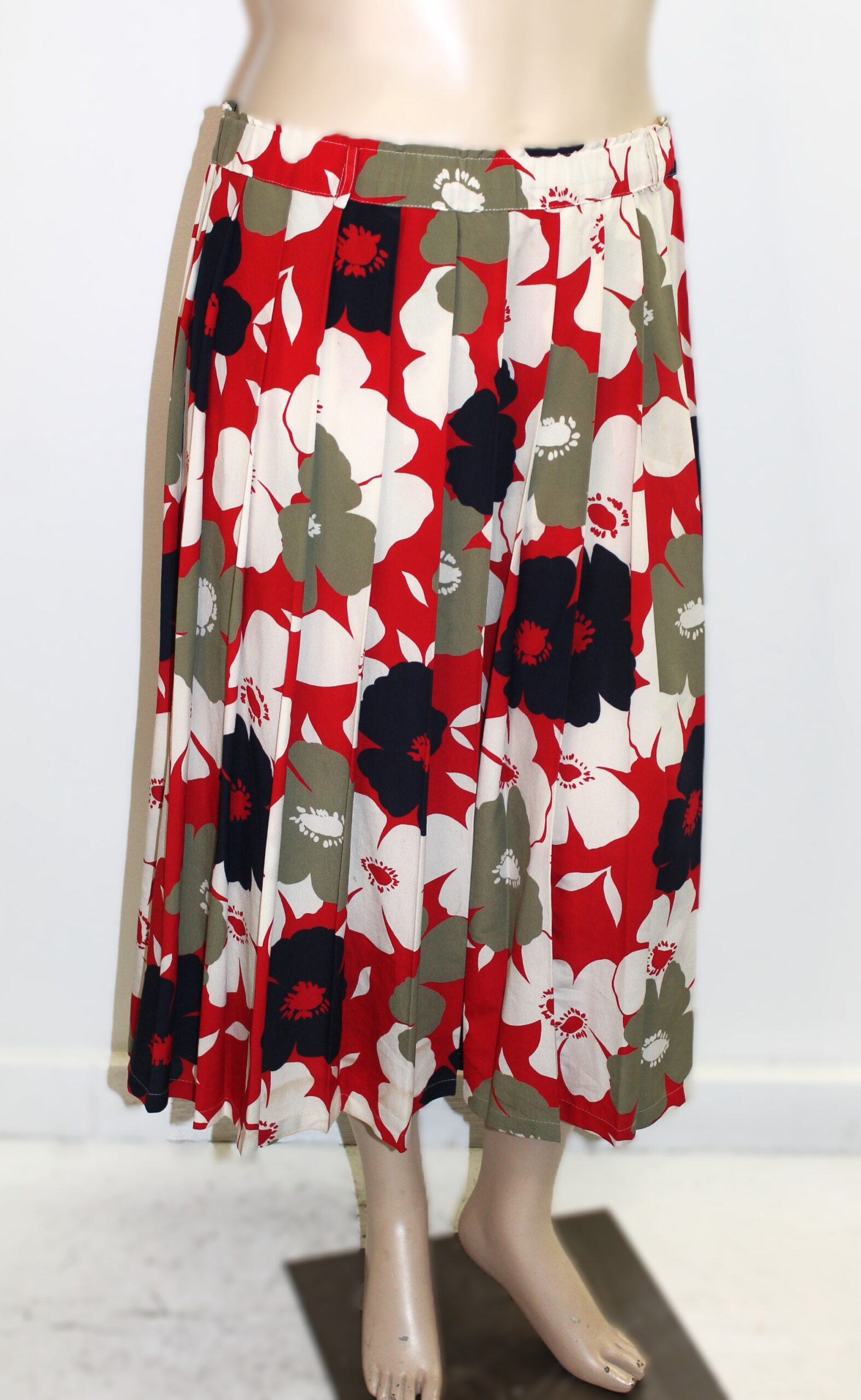 Jean Claire Vintage Floral Print Pleated Skirt Size 44