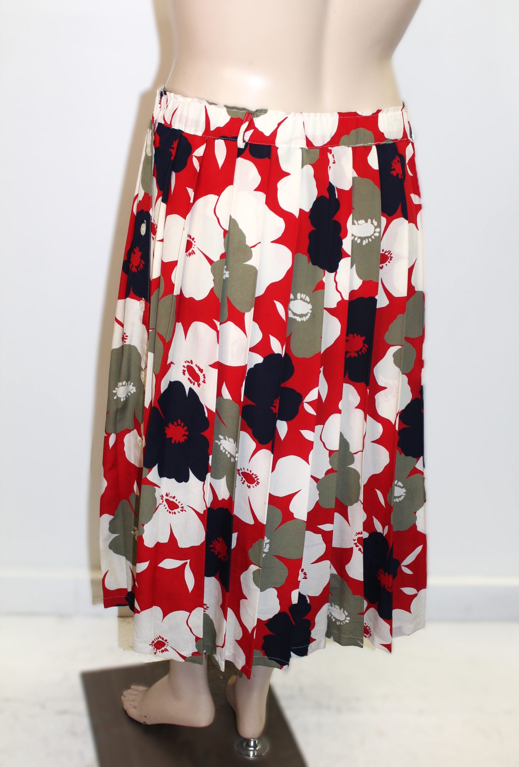 Jean Claire Vintage Floral Print Pleated Skirt Size 44 - Image 3