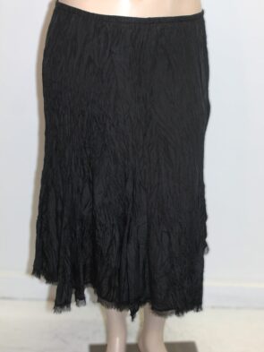 Karen Kane Vintage Black Crinkle Textured Skirt w Elastic Waistline Size XL